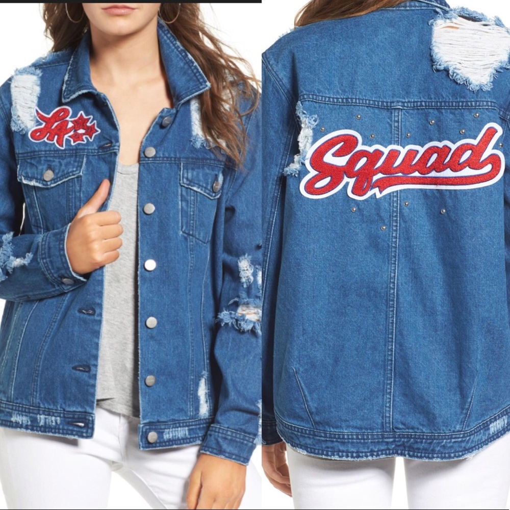 LA SQUAD ripped jacket